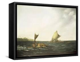 Tonga Canoes-John Webber-Framed Stretched Canvas