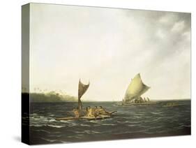 Tonga Canoes-John Webber-Stretched Canvas