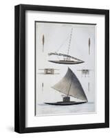 Tonga Canoes-null-Framed Premium Giclee Print