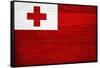 Tonga Flag Design with Wood Patterning - Flags of the World Series-Philippe Hugonnard-Framed Stretched Canvas