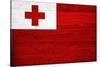 Tonga Flag Design with Wood Patterning - Flags of the World Series-Philippe Hugonnard-Stretched Canvas