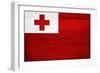 Tonga Flag Design with Wood Patterning - Flags of the World Series-Philippe Hugonnard-Framed Art Print