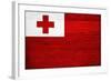 Tonga Flag Design with Wood Patterning - Flags of the World Series-Philippe Hugonnard-Framed Art Print