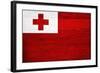 Tonga Flag Design with Wood Patterning - Flags of the World Series-Philippe Hugonnard-Framed Art Print