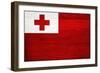 Tonga Flag Design with Wood Patterning - Flags of the World Series-Philippe Hugonnard-Framed Premium Giclee Print