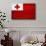 Tonga Flag Design with Wood Patterning - Flags of the World Series-Philippe Hugonnard-Art Print displayed on a wall