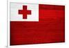 Tonga Flag Design with Wood Patterning - Flags of the World Series-Philippe Hugonnard-Framed Art Print