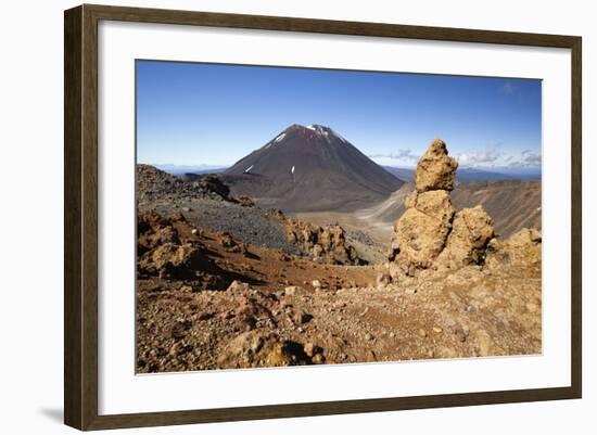Tongariro Alpine Crossing with Mount Ngauruhoe-Stuart-Framed Photographic Print