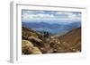 Tongariro Alpine Crossing with View of Lake Taupo-Stuart-Framed Photographic Print