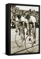 Toni Merkens and Albert Sellinger Starting the 1000 Metre Bike Race at the Berlin Olympic Games,?-German photographer-Framed Stretched Canvas
