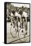 Toni Merkens and Albert Sellinger Starting the 1000 Metre Bike Race at the Berlin Olympic Games,?-German photographer-Framed Stretched Canvas