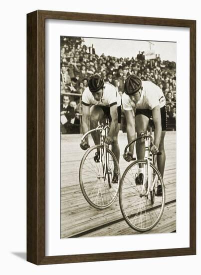 Toni Merkens and Albert Sellinger Starting the 1000 Metre Bike Race at the Berlin Olympic Games,?-German photographer-Framed Photographic Print