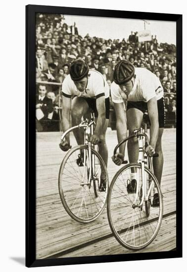 Toni Merkens and Albert Sellinger Starting the 1000 Metre Bike Race at the Berlin Olympic Games,?-German photographer-Framed Photographic Print