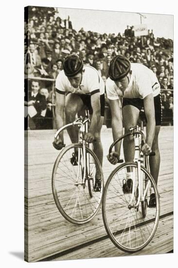 Toni Merkens and Albert Sellinger Starting the 1000 Metre Bike Race at the Berlin Olympic Games,?-German photographer-Stretched Canvas