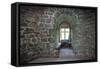 Tonquedec Castle, Room Interior with Stone Benches and Window-null-Framed Stretched Canvas