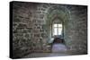 Tonquedec Castle, Room Interior with Stone Benches and Window-null-Stretched Canvas