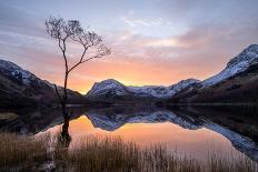 Beautiful Sunrise over Buttermere in the English Lake District-Tony Allaker-Framed Stretched Canvas