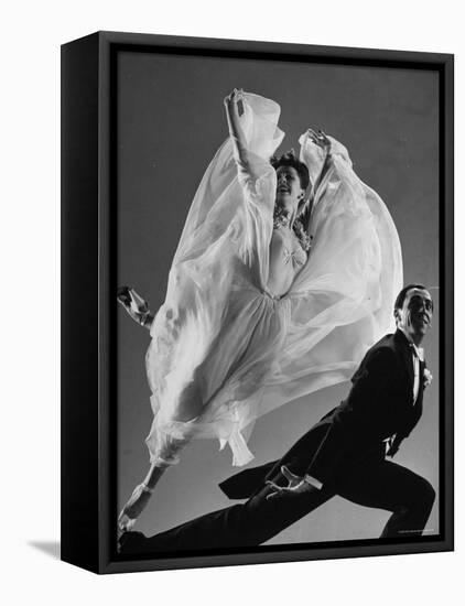 Tony and Sally Demarco, Ballroom Dance Team, Performing-Gjon Mili-Framed Stretched Canvas