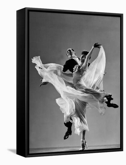 Tony and Sally Demarco, Ballroom Dance Team Performing-Gjon Mili-Framed Stretched Canvas