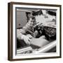 Tony Curtis Sitting in a 1938 Green Bentley Driven in the James Bond Film "From Russia with Love"-null-Framed Photographic Print