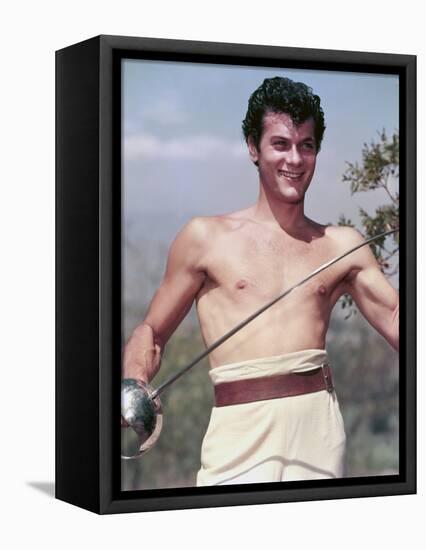 Tony Curtis THE PURPLE MASK, 1955 directed by H. BRUCE HUMBERSTONE (photo)-null-Framed Stretched Canvas