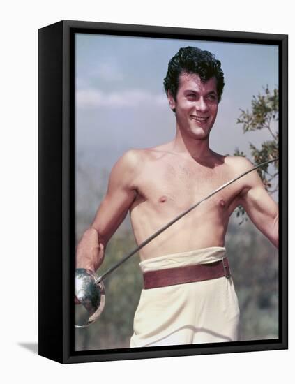 Tony Curtis THE PURPLE MASK, 1955 directed by H. BRUCE HUMBERSTONE (photo)-null-Framed Stretched Canvas