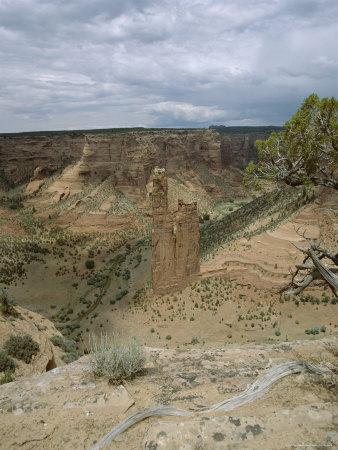 Rock Formation, Spider Rock from Rim, Canyon De Chelly, Arizona, USA