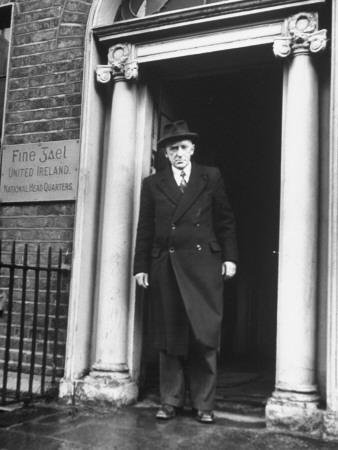 Richard Mulcahey Standing in the Doorway of the Fine Gael Headquarters