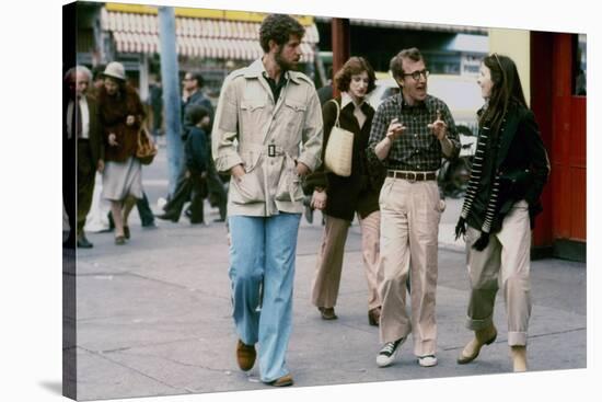 Tony Roberts, Woody Allen and Diane Keaton. ANNIE HALL, 1977 directed by Woody Allen (photo)-null-Stretched Canvas