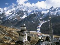 Prayer Flags on Kyanjin Gompa, Langtang, Himalayas, Nepal-Tony Waltham-Photographic Print