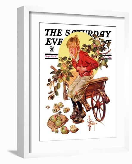 "Too Many Green Apples," Saturday Evening Post Cover, September 16, 1933-Joseph Christian Leyendecker-Framed Giclee Print