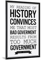 Too Much Government Thomas Jefferson b/w-null-Mounted Poster