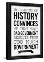 Too Much Government Thomas Jefferson b/w-null-Framed Poster