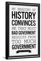 Too Much Government Thomas Jefferson b/w-null-Framed Poster