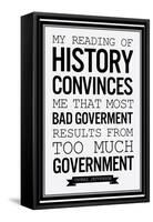 Too Much Government Thomas Jefferson b/w-null-Framed Stretched Canvas