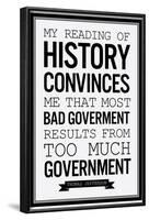 Too Much Government Thomas Jefferson b/w-null-Framed Poster