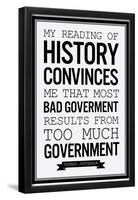 Too Much Government Thomas Jefferson b/w-null-Framed Poster