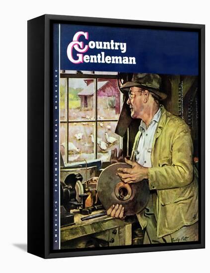 "Too Wet to Plow," Country Gentleman Cover, April 1, 1946-Rudy Pott-Framed Stretched Canvas