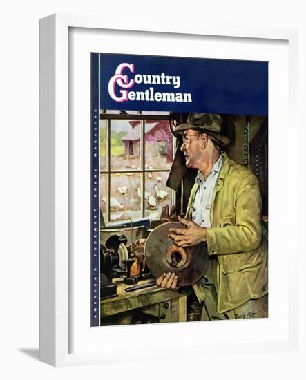 "Too Wet to Plow," Country Gentleman Cover, April 1, 1946-Rudy Pott-Framed Giclee Print