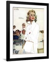 Too Young for Trouble - Saturday Evening Post "Leading Ladies", May 7, 1960 pg.42-Coby Whitmore-Framed Giclee Print