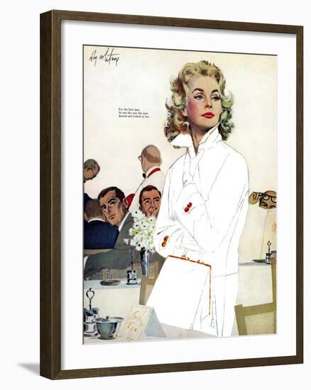 Too Young for Trouble - Saturday Evening Post "Leading Ladies", May 7, 1960 pg.42-Coby Whitmore-Framed Giclee Print