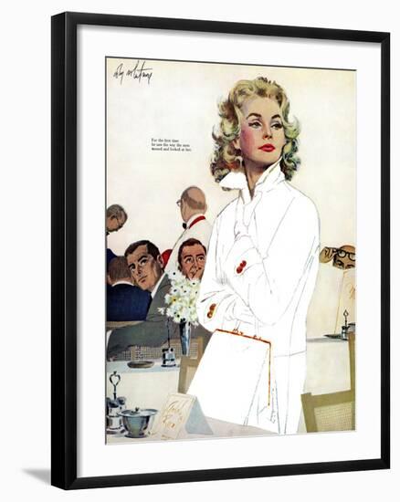 Too Young for Trouble - Saturday Evening Post "Leading Ladies", May 7, 1960 pg.42-Coby Whitmore-Framed Giclee Print