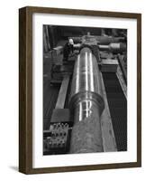 Toolholder Turning a Giant Roller, Edgar Allens, Sheffield, 1964-Michael Walters-Framed Photographic Print