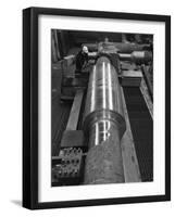 Toolholder Turning a Giant Roller, Edgar Allens, Sheffield, 1964-Michael Walters-Framed Photographic Print