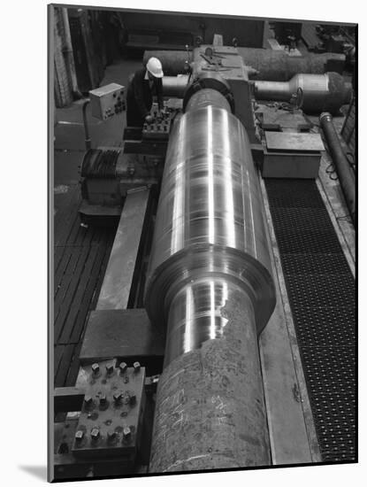 Toolholder Turning a Giant Roller, Edgar Allens, Sheffield, 1964-Michael Walters-Mounted Photographic Print