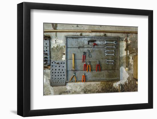 Tools on Wall in Old Repair Shop in Persembe Pazar, Istanbul, Turkey-Ali Kabas-Framed Photographic Print