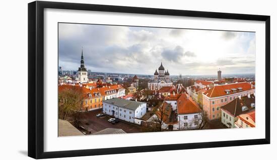 Toompea hill with Russian Orthodox Alexander Nevsky Cathedral, Niguliste church and Pikk Herman tow-Mykola Iegorov-Framed Premium Photographic Print