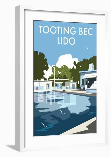 Tooting Bec Lido - Dave Thompson Contemporary Travel Print-Dave Thompson-Framed Giclee Print