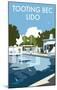 Tooting Bec Lido - Dave Thompson Contemporary Travel Print-Dave Thompson-Mounted Giclee Print