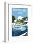 Tooting Bec Lido - Dave Thompson Contemporary Travel Print-Dave Thompson-Framed Giclee Print